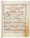MANUSCRIPT.  Diurnale Carmelitarum.  Stencilled liturgical manuscript on vellum. 2 volumes. Paris, early 18th century. Lacks 3 leaves